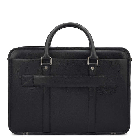 Franzy Leather Laptop Bag - Black