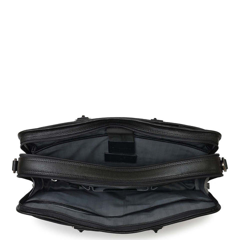 Franzy Leather Laptop Bag - Black