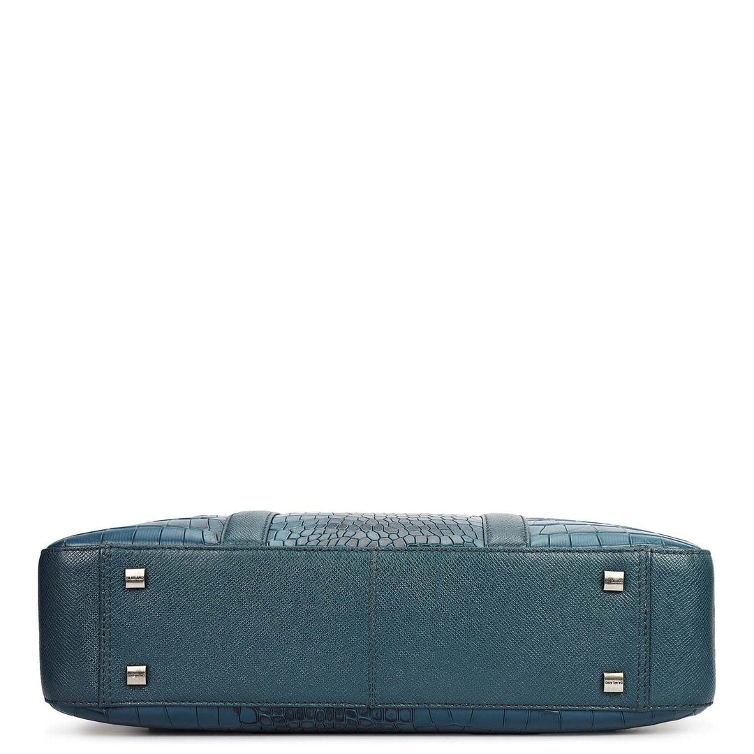 Croco Leather Laptop Bag - Octane
