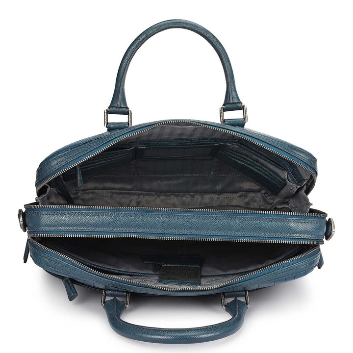 Croco Leather Laptop Bag - Octane