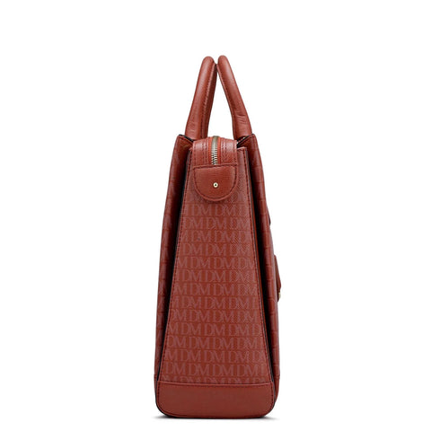 Monogram Franzy Leather Laptop Bag - Brick