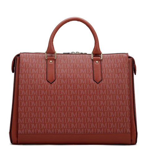 Monogram Franzy Leather Laptop Bag - Brick