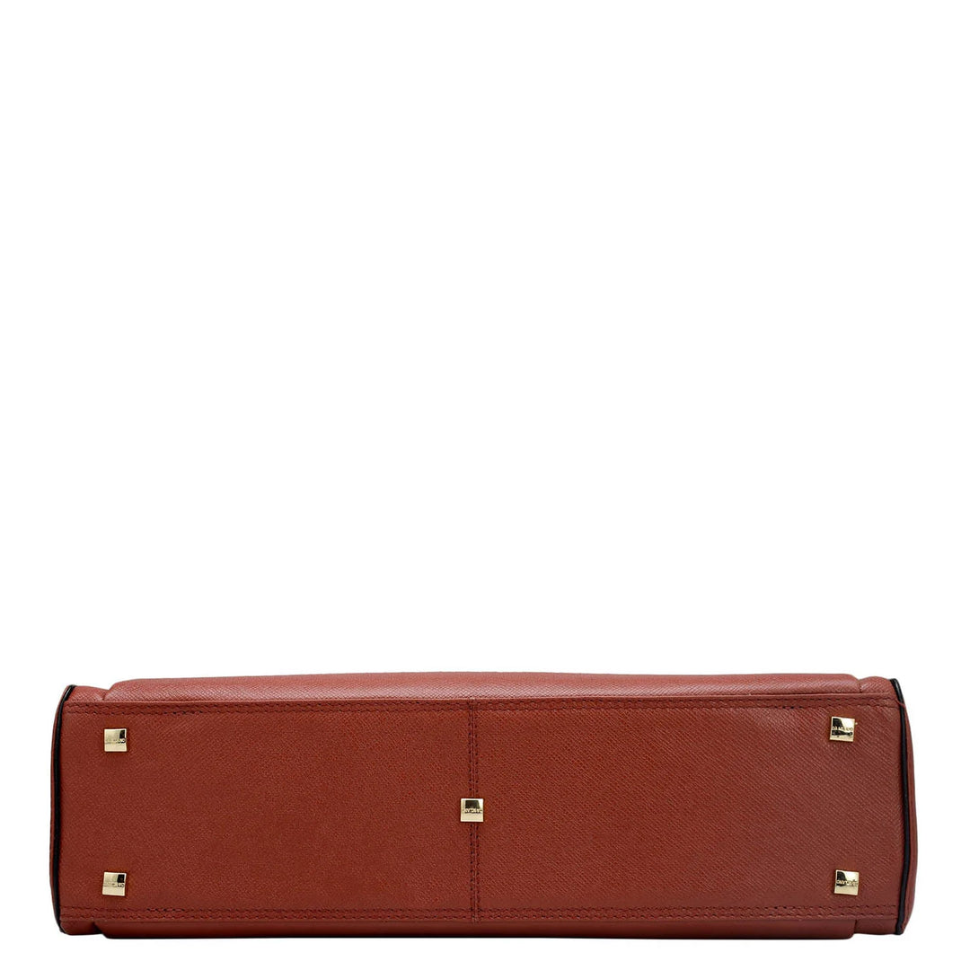 Monogram Franzy Leather Laptop Bag - Brick