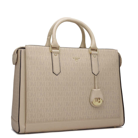 Monogram Franzy Leather Laptop Bag - Dove