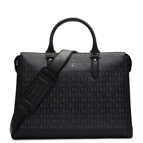 Monogram Franzy Leather Laptop Bag - Black