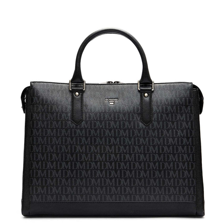 Monogram Franzy Leather Laptop Bag - Black