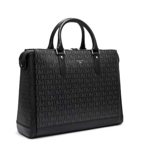 Monogram Franzy Leather Laptop Bag - Black