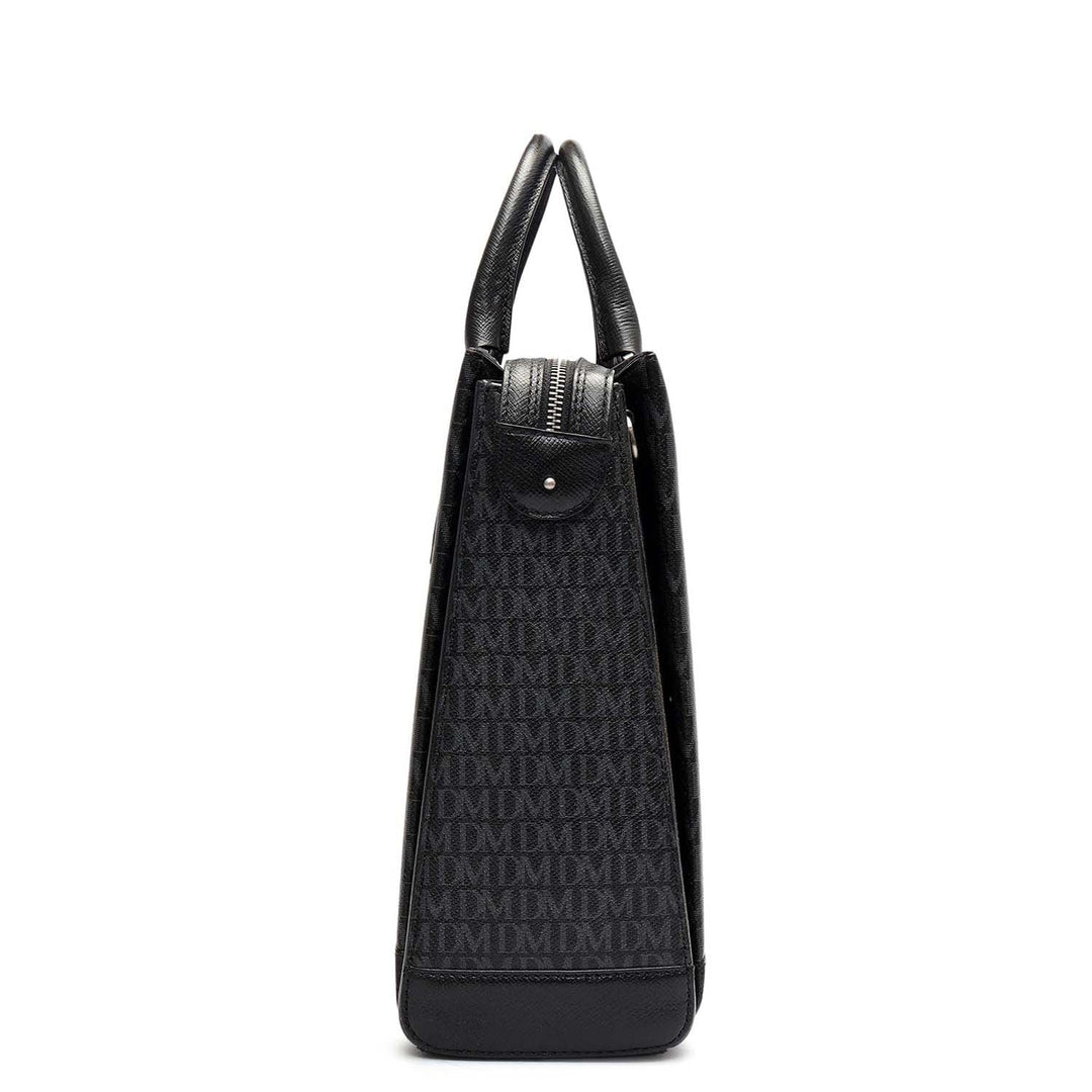 Monogram Franzy Leather Laptop Bag - Black