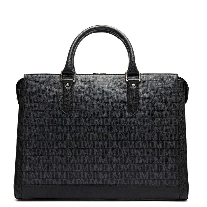 Monogram Franzy Leather Laptop Bag - Black