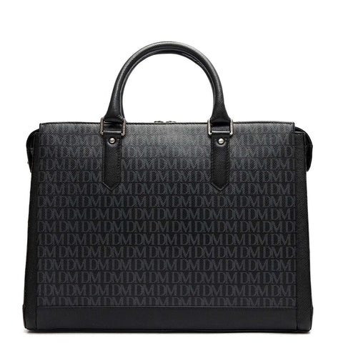 Monogram Franzy Leather Laptop Bag - Black