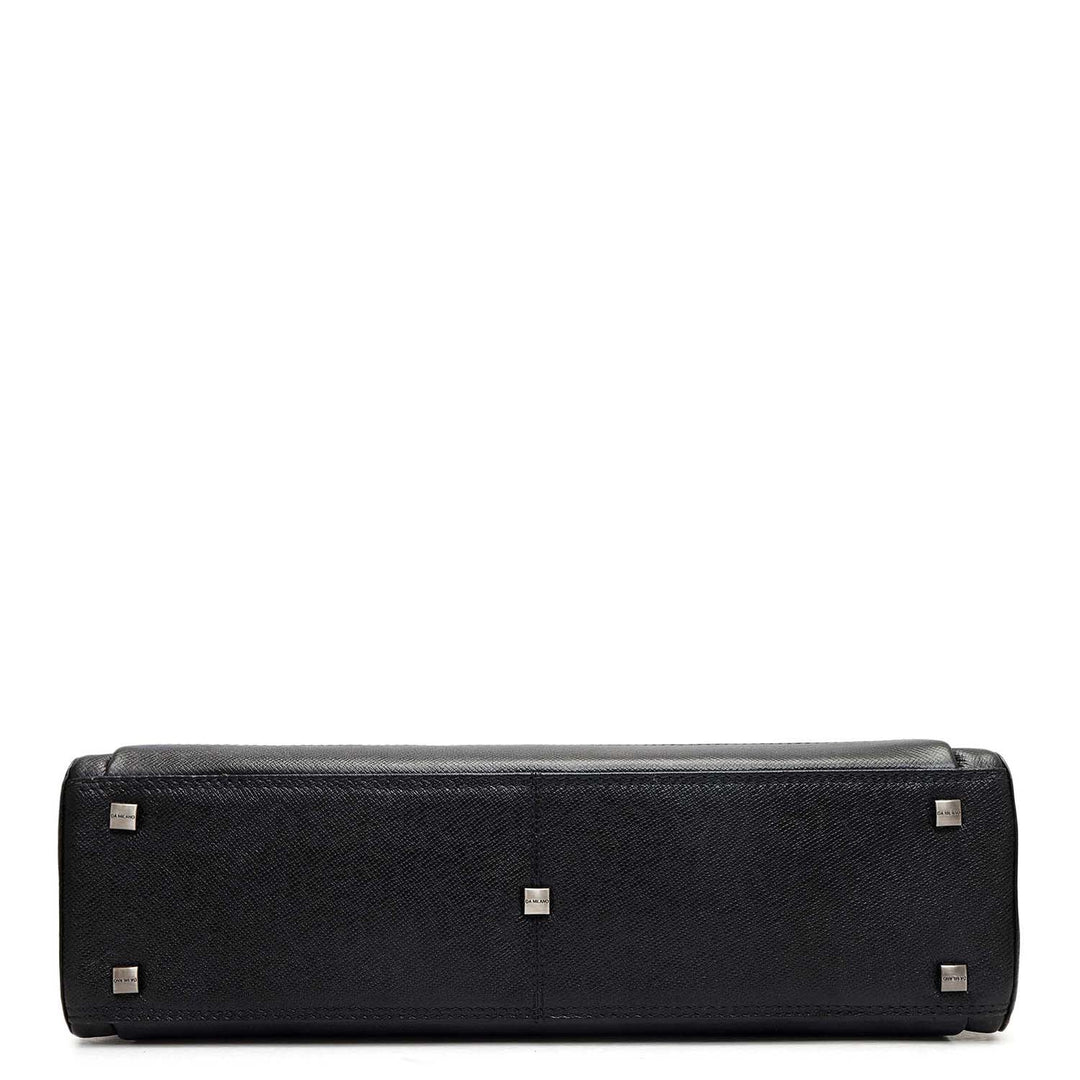 Monogram Franzy Leather Laptop Bag - Black