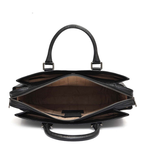 Monogram Franzy Leather Laptop Bag - Black