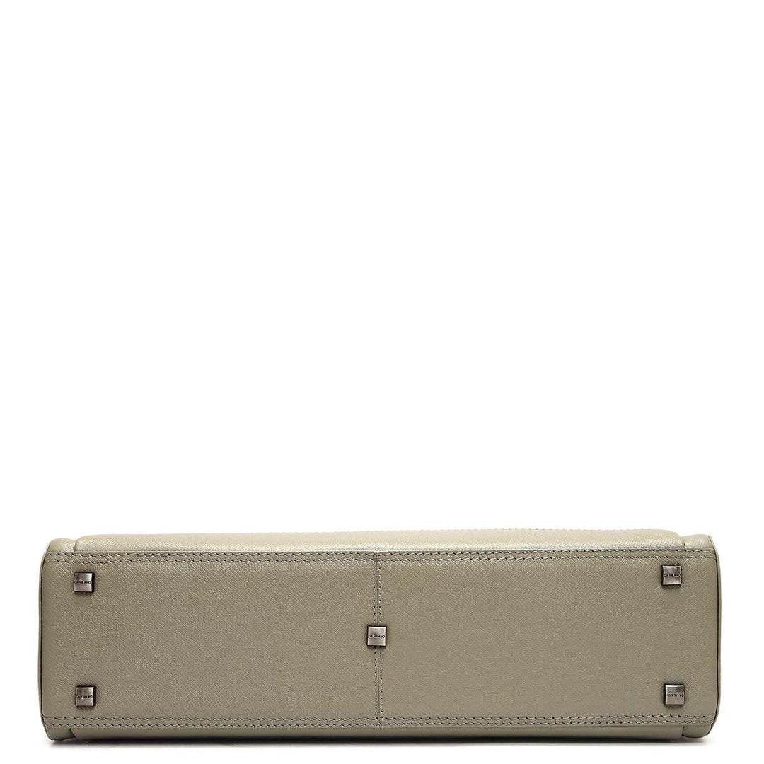 Monogram Franzy Leather Laptop Bag - Stone Grey