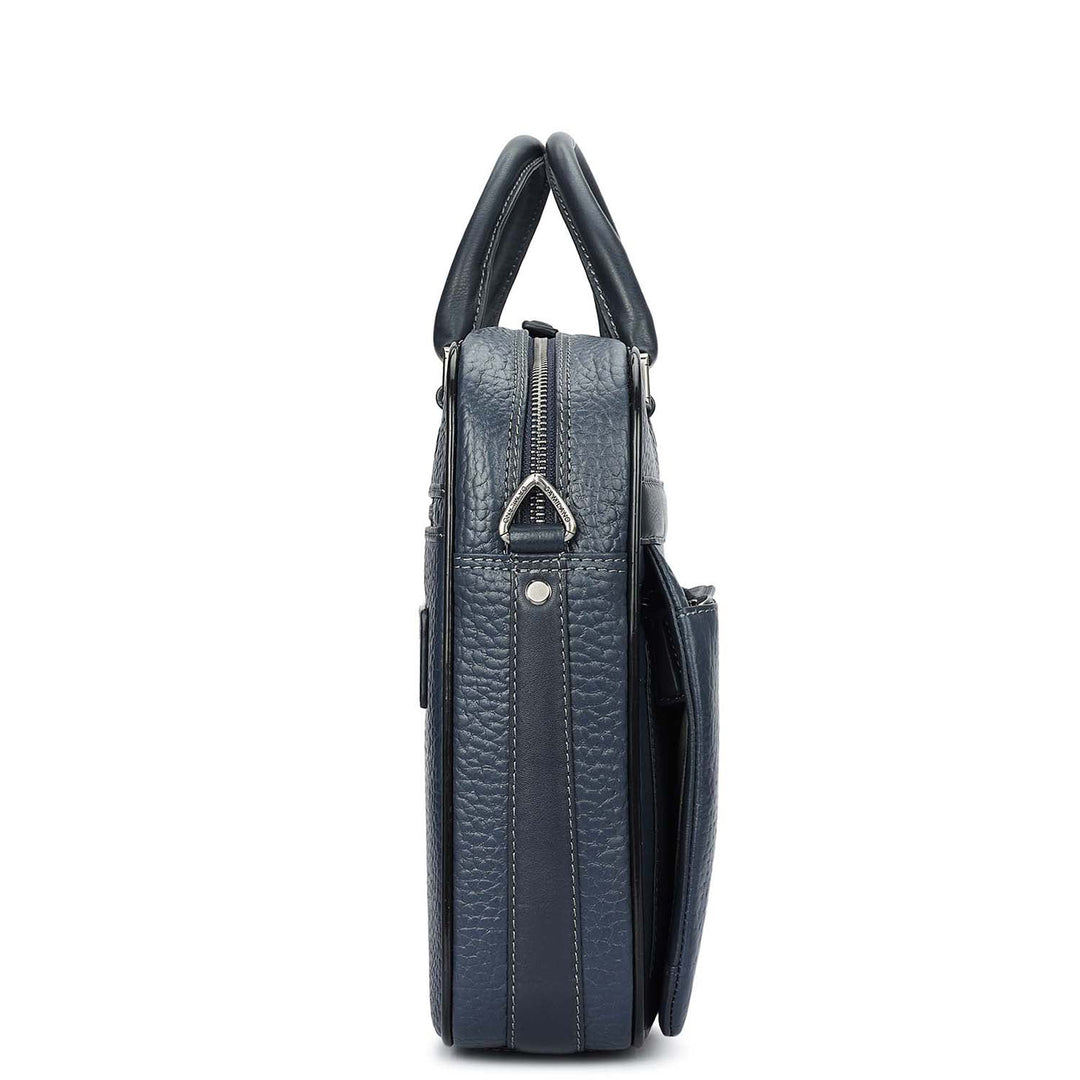 Bub Leather Laptop Bag - Dark Blue