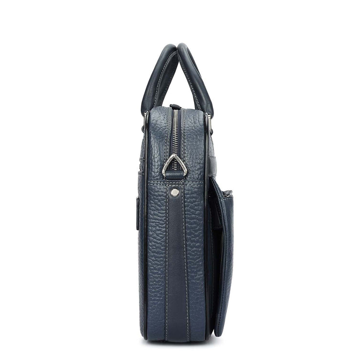 Bub Leather Laptop Bag - Dark Blue