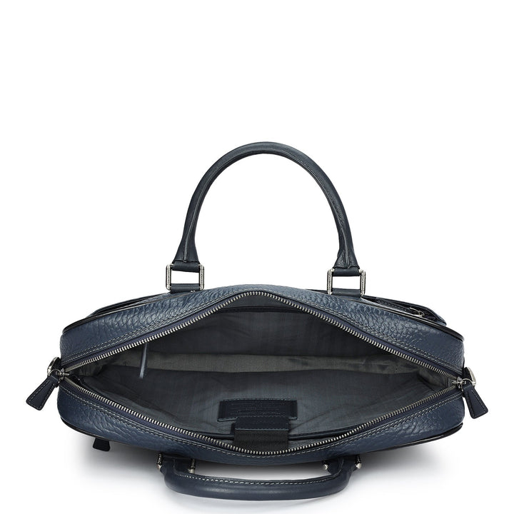 Bub Leather Laptop Bag - Dark Blue