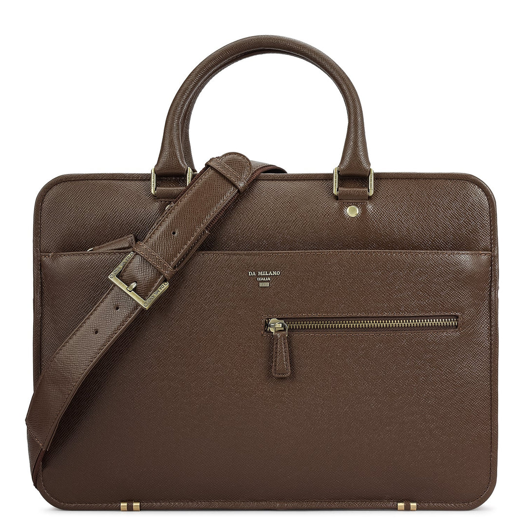 Franzy Leather Laptop Bag - Walnut