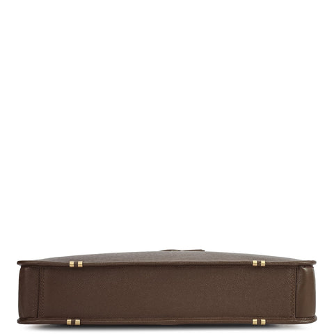 Franzy Leather Laptop Bag - Walnut