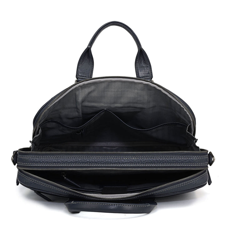 Bub Leather Laptop Bag - Blue