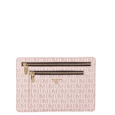 Small Monogram Leather Clutch - Blush