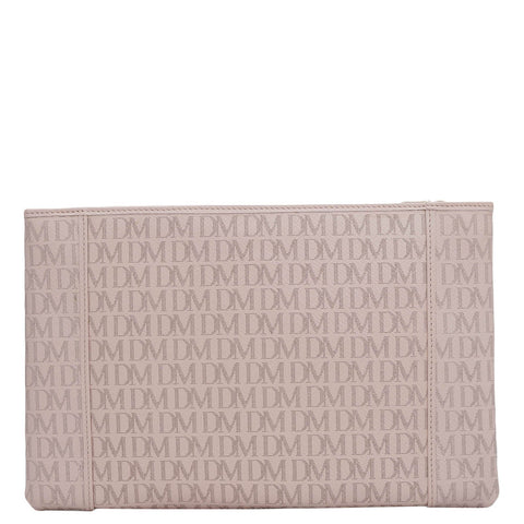 Small Monogram Leather Clutch - Blush