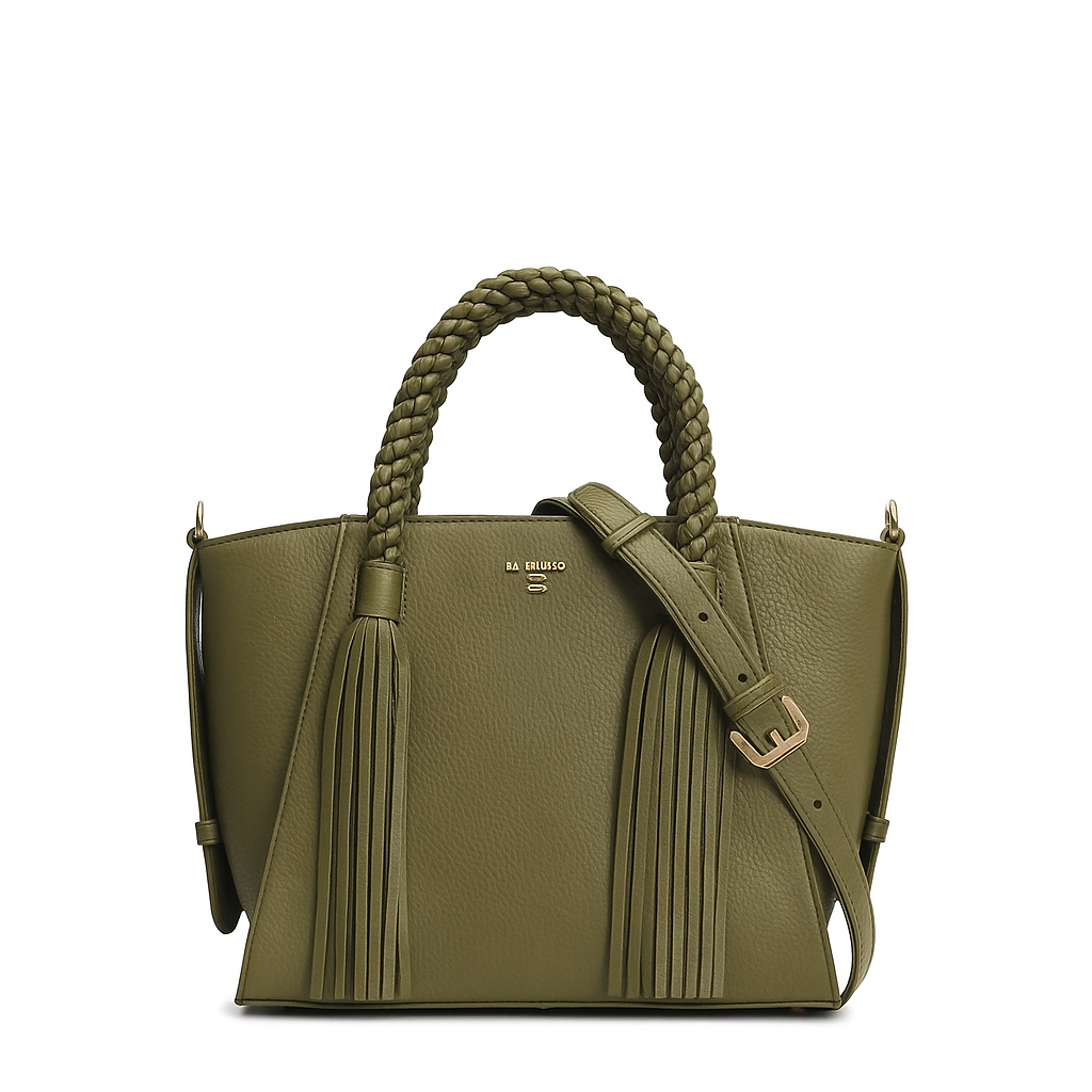 Small Wax Leather Satchel - Fern