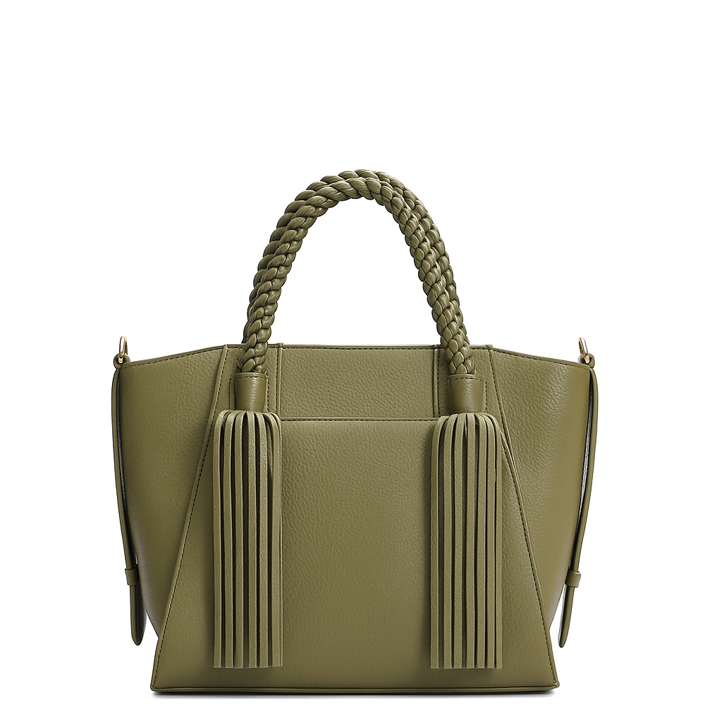 Small Wax Leather Satchel - Fern