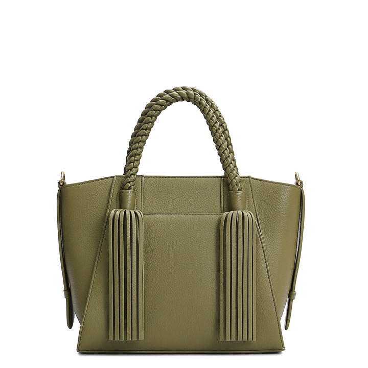 Small Wax Leather Satchel - Fern