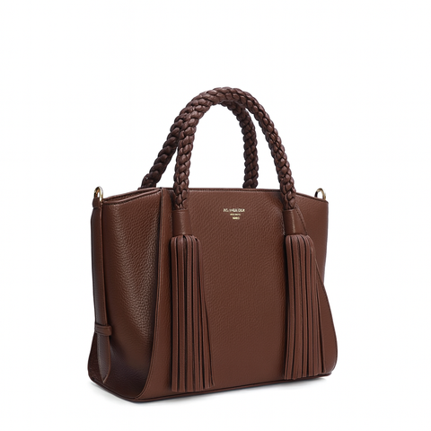 Small Wax Leather Satchel - Espresso