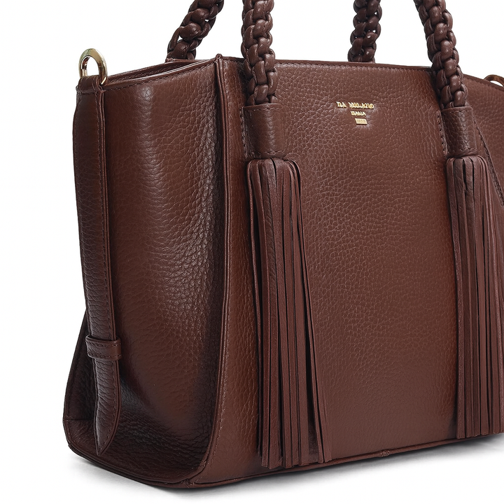 Small Wax Leather Satchel - Espresso