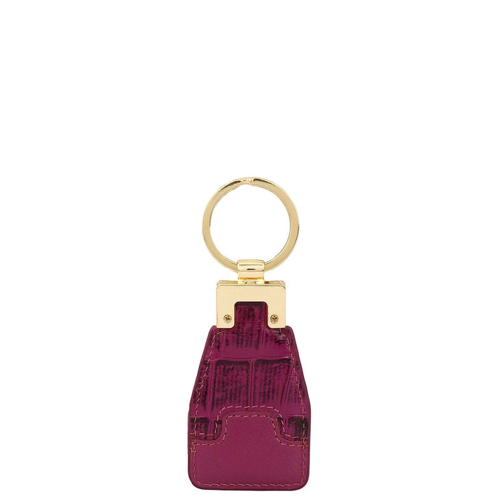 Croco Franzy Leather Key Chain - Orchid