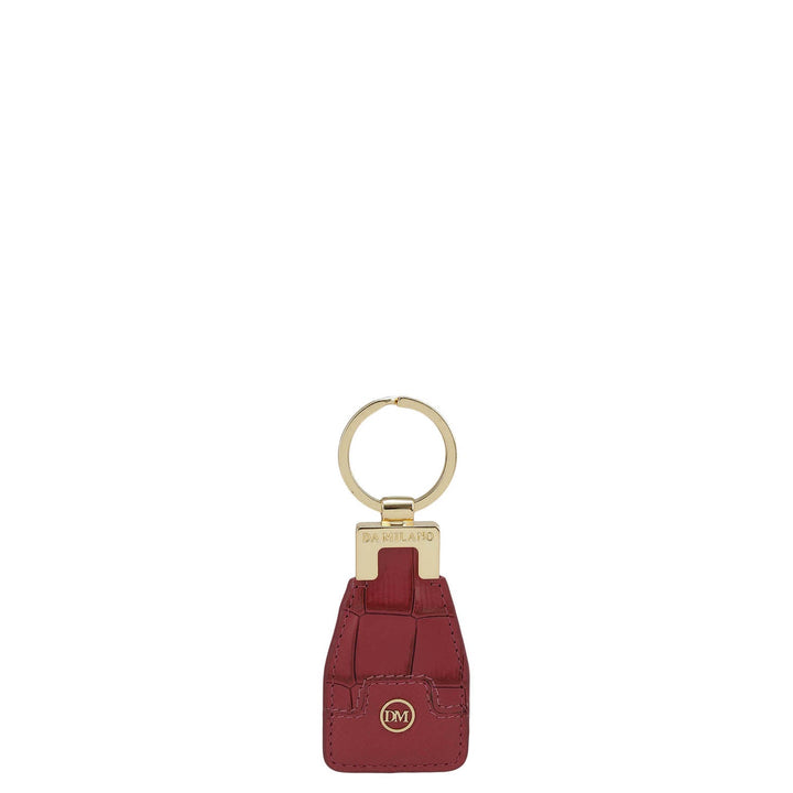 Croco Franzy Leather Key Chain - Plumberry