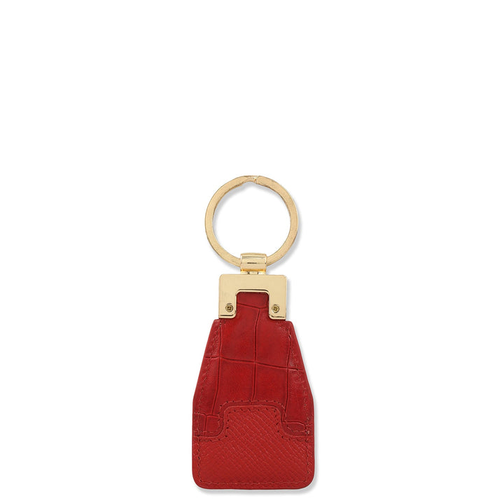 Croco Franzy Leather Key Chain - Red