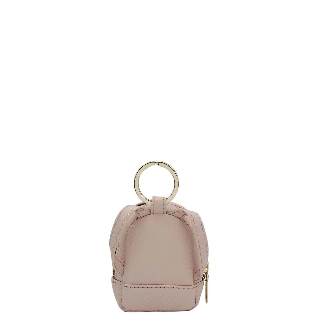 Wax Leather Key Chain - Baby Pink