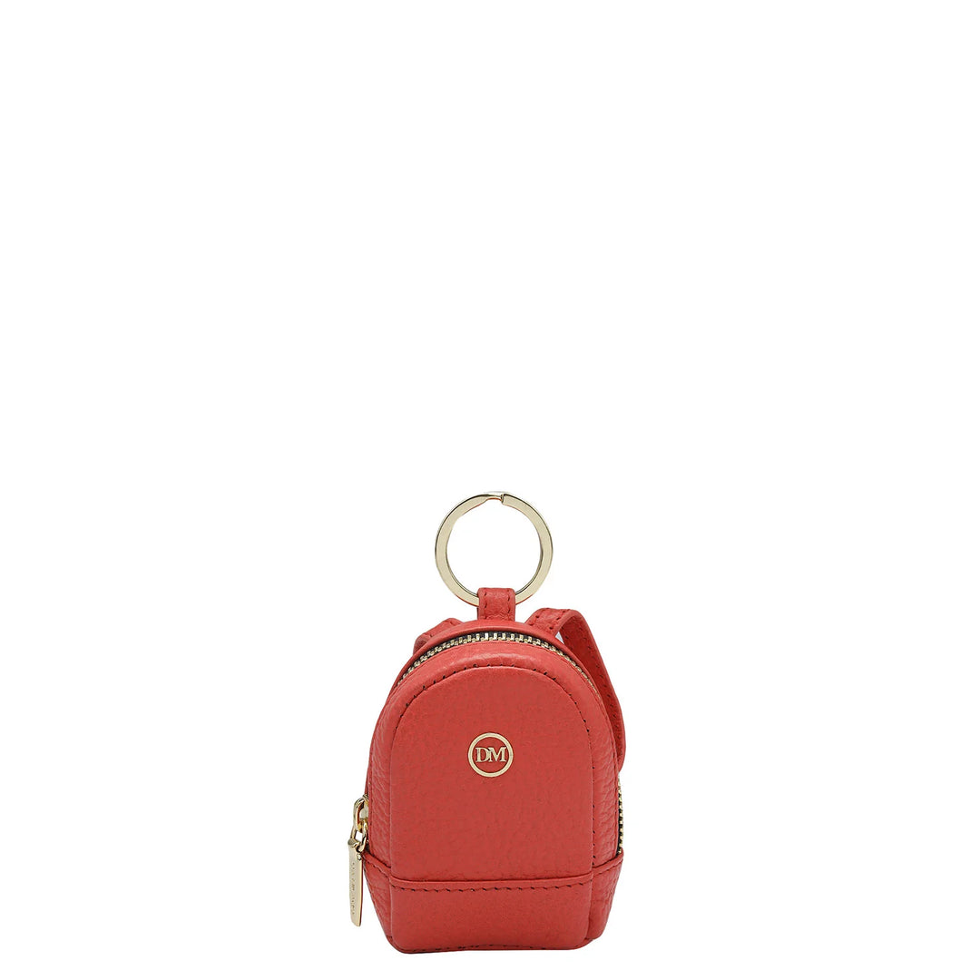 Wax Leather Key Chain - Corallo