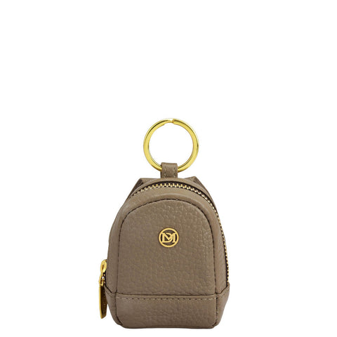 Wax Leather Key Chain - Greyish Taupe