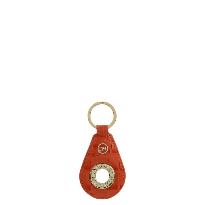 Croco Leather Key Chain - Pumpkin