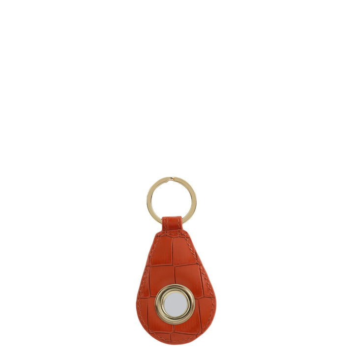 Croco Leather Key Chain - Pumpkin