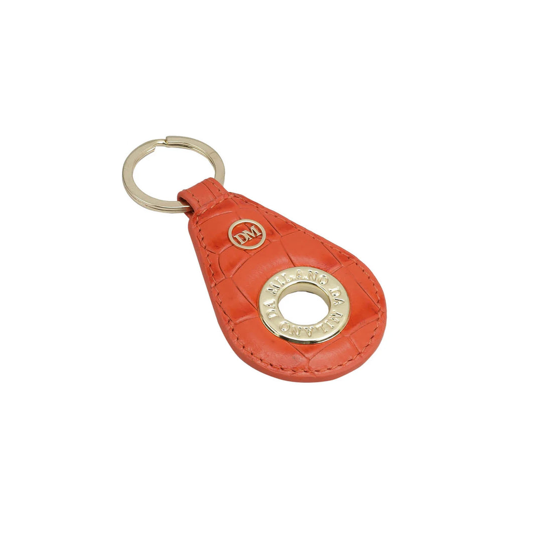 Croco Leather Key Chain - Pumpkin