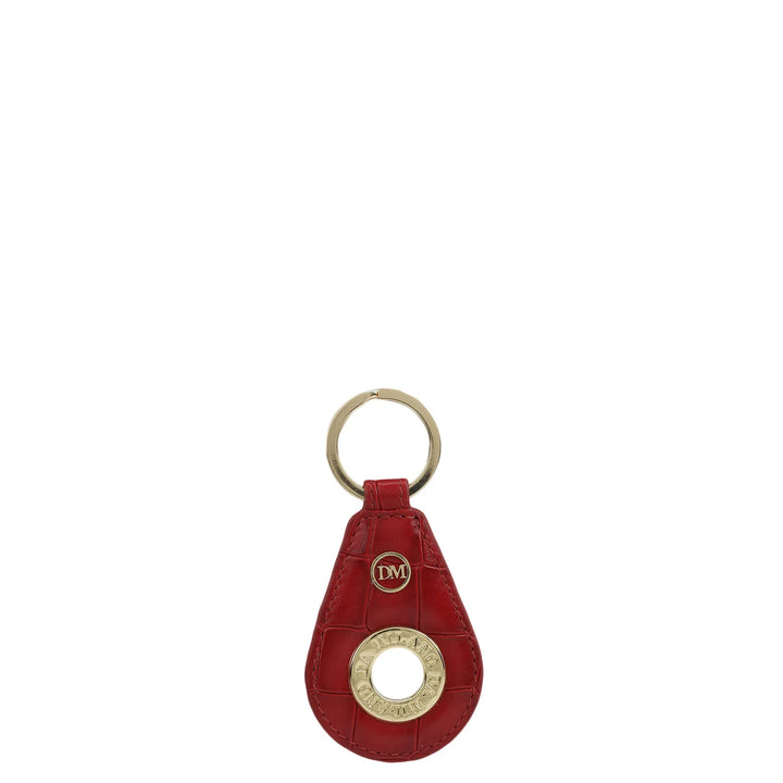 Croco Leather Key Chain - Red