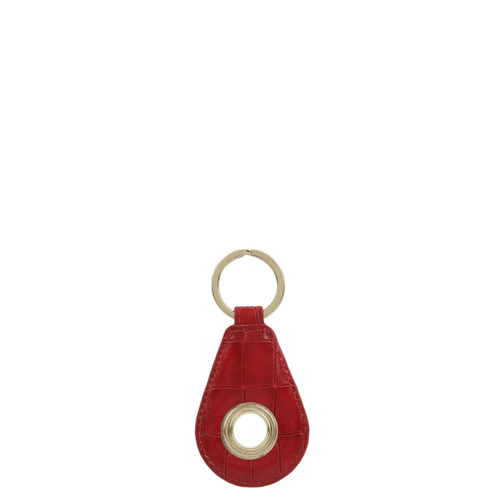 Croco Leather Key Chain - Red