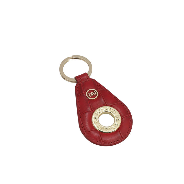 Croco Leather Key Chain - Red