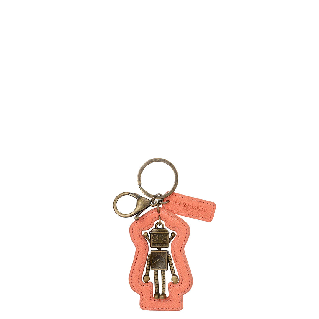 Franzy Leather Key Chain - Salmon