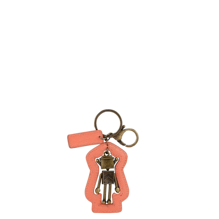 Franzy Leather Key Chain - Salmon