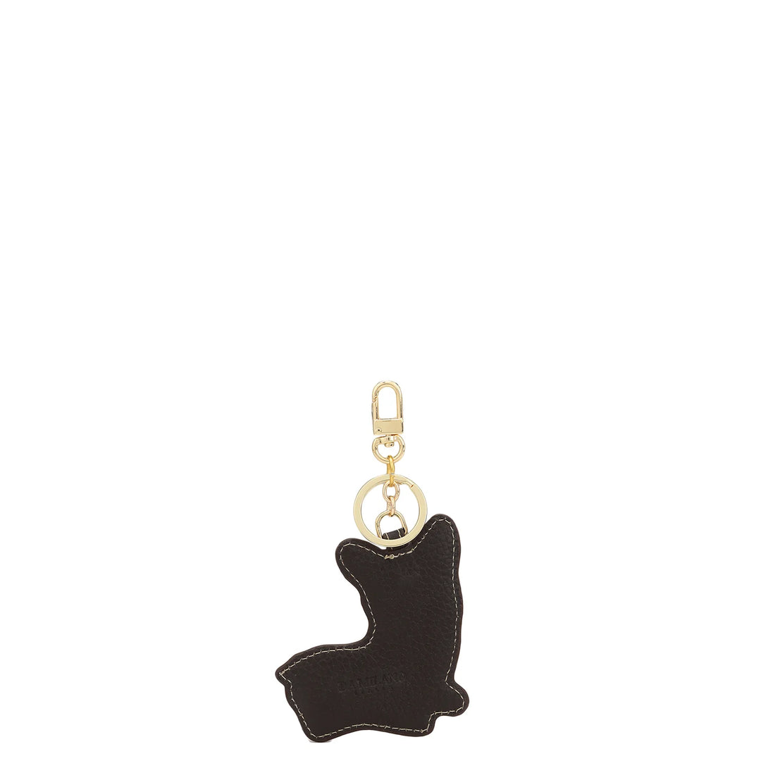 Wax Leather Key Chain - Chocolate