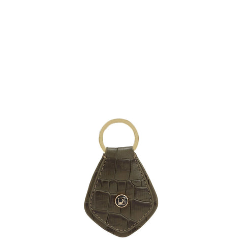 Croco Leather Key Chain - Military Green
