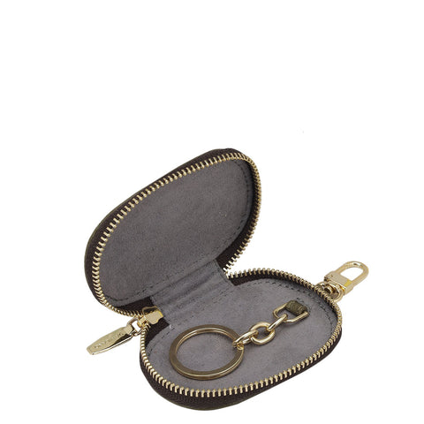 Croco Leather Key Chain - Military Green