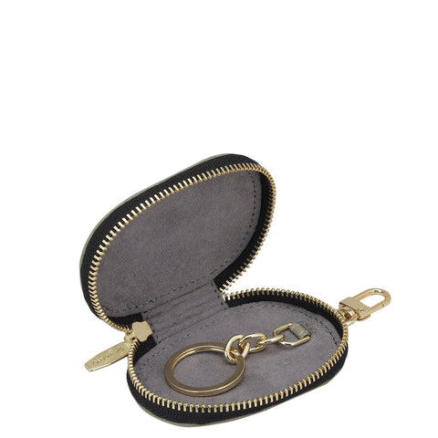 Croco Leather Key Chain - Stone Grey