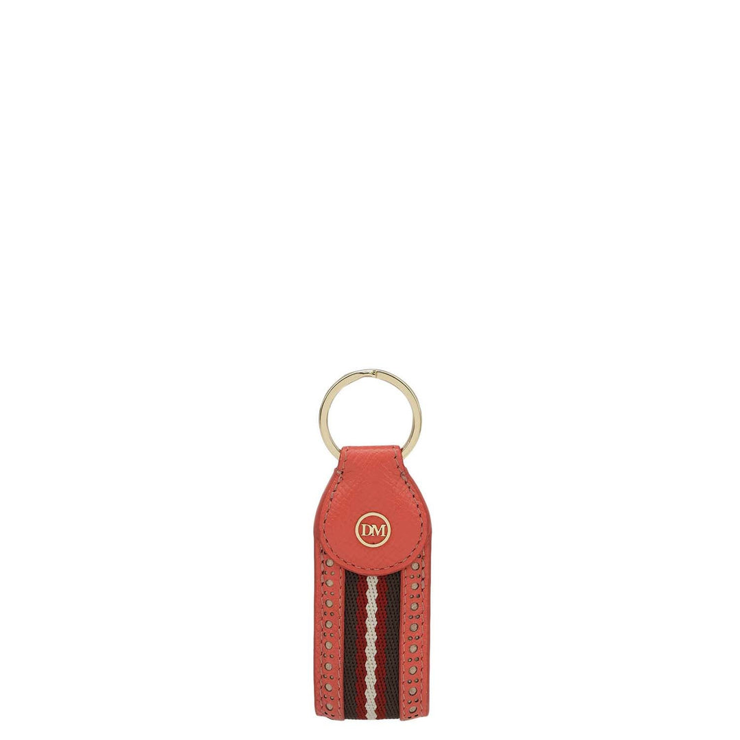 Franzy Leather Key Chain - Corallo