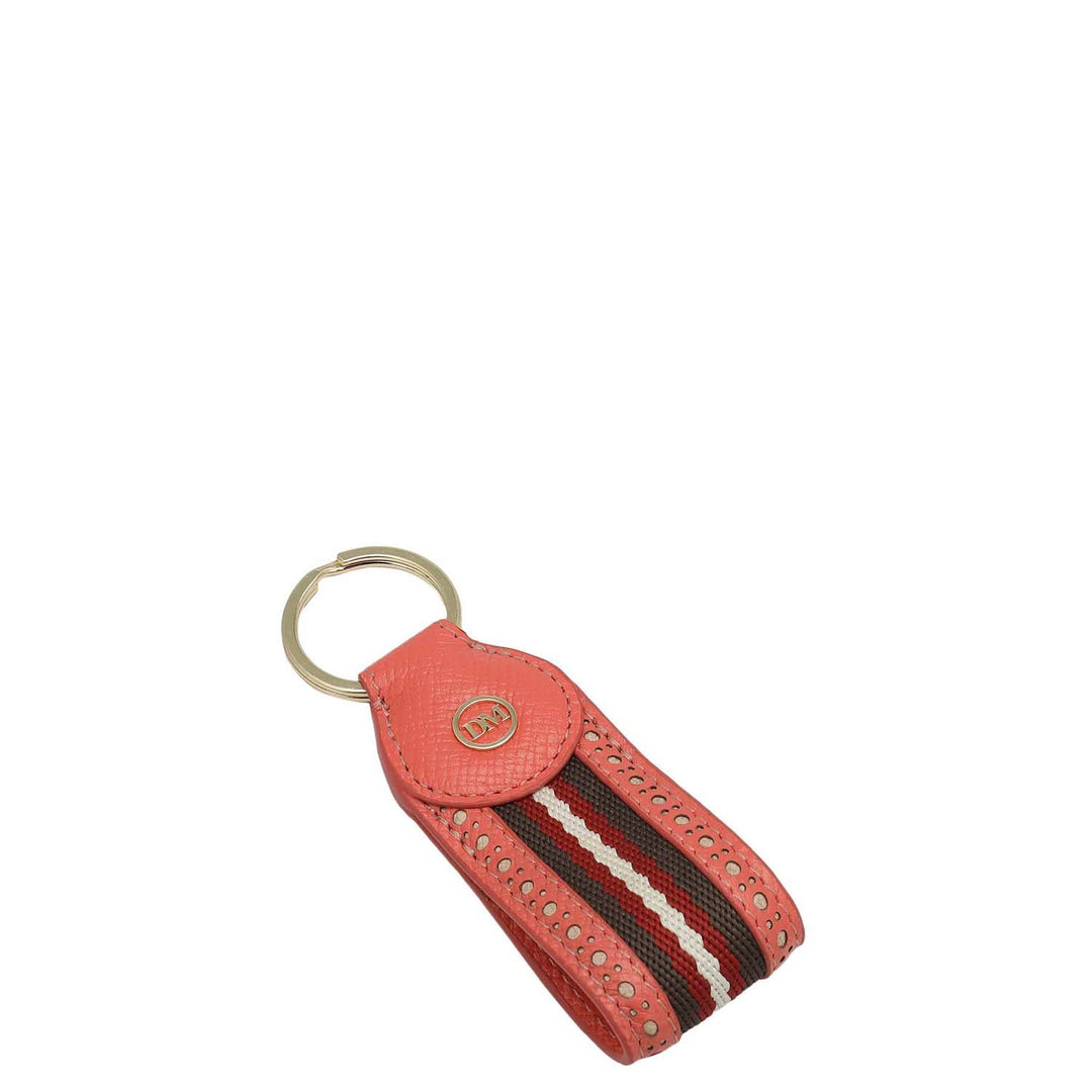 Franzy Leather Key Chain - Corallo